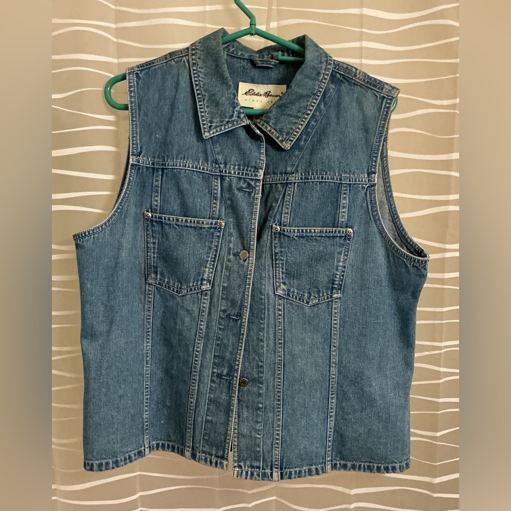 Eddie Bauer Classic Blue Denim Vest